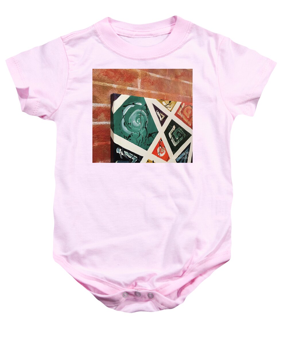 Painting Baby Onesie featuring the painting Abstract Wall Decor by Lisa Kaiser