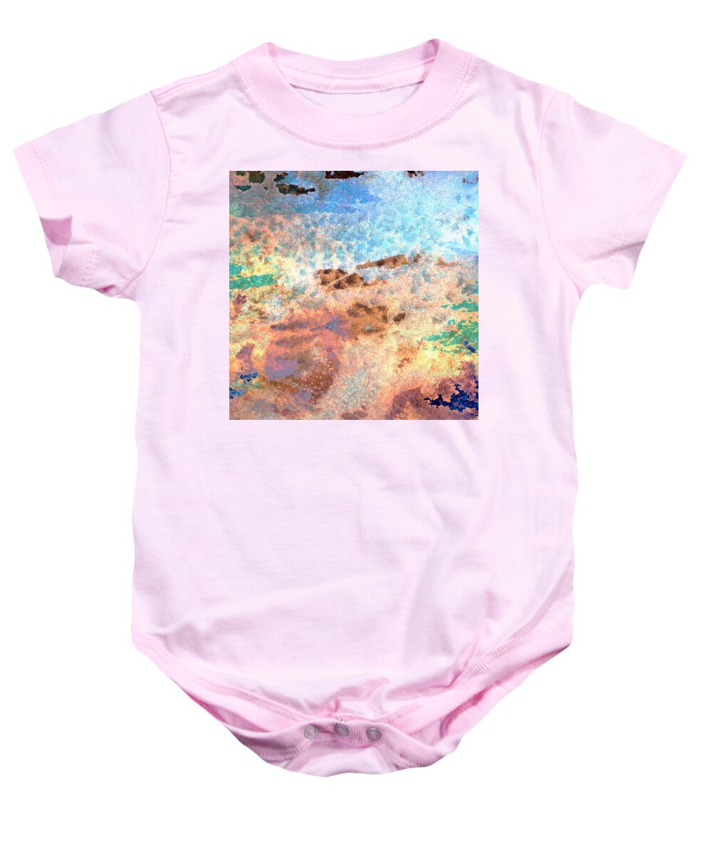 Abstract Baby Onesie featuring the mixed media Abstract Wash 2 by Paul Gaj
