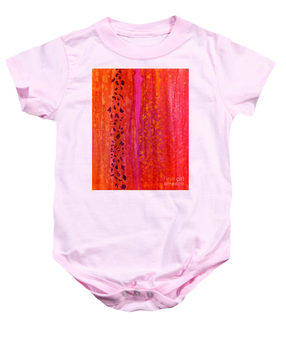 Aflutter Baby Onesie featuring the painting Aflutter by Desiree Paquette