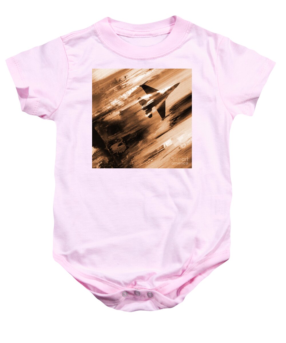 F-16 Baby Onesie featuring the painting Air craft 021 by Gull G
