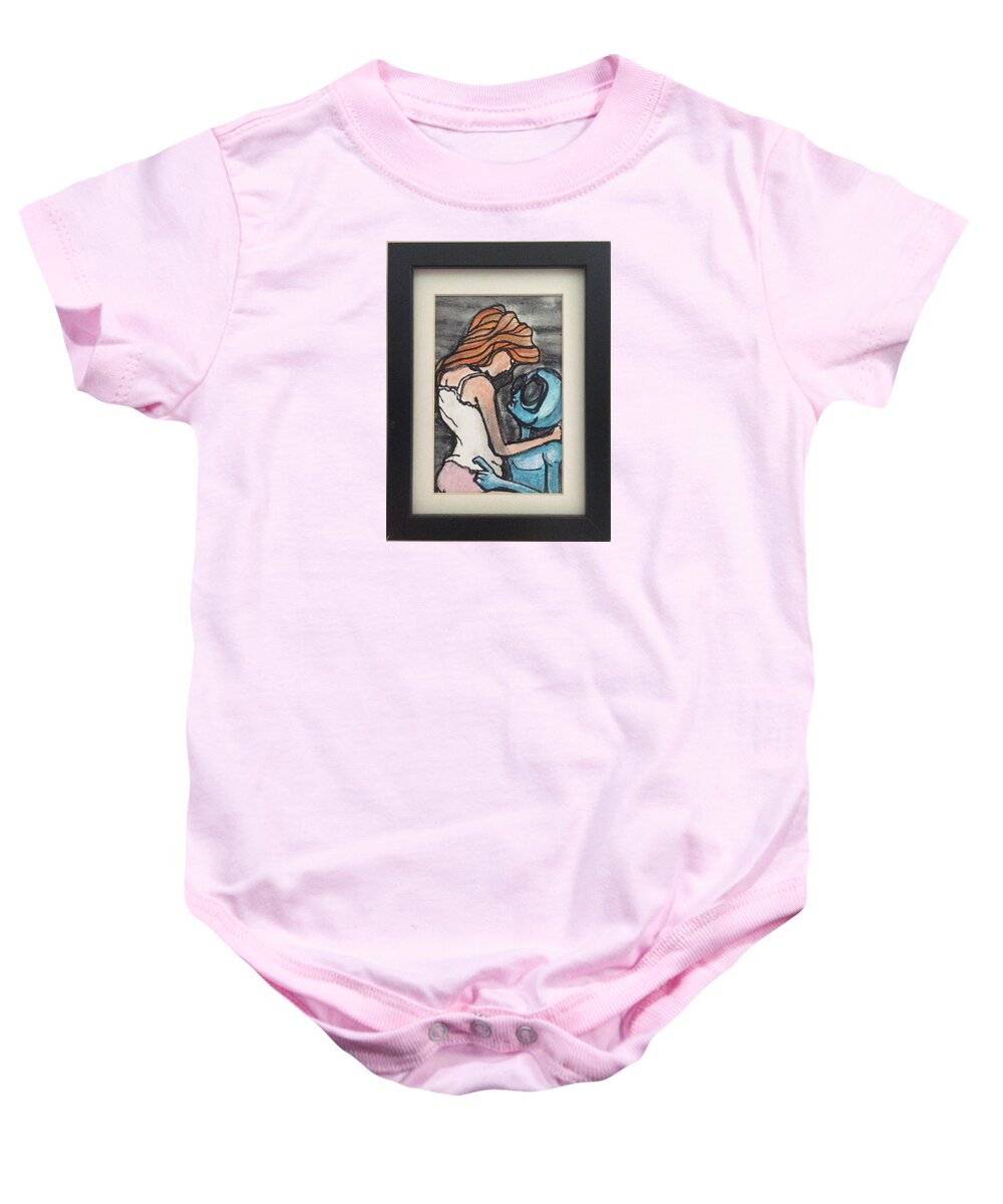Seduction Baby Onesie featuring the painting Alien Seduction by Similar Alien
