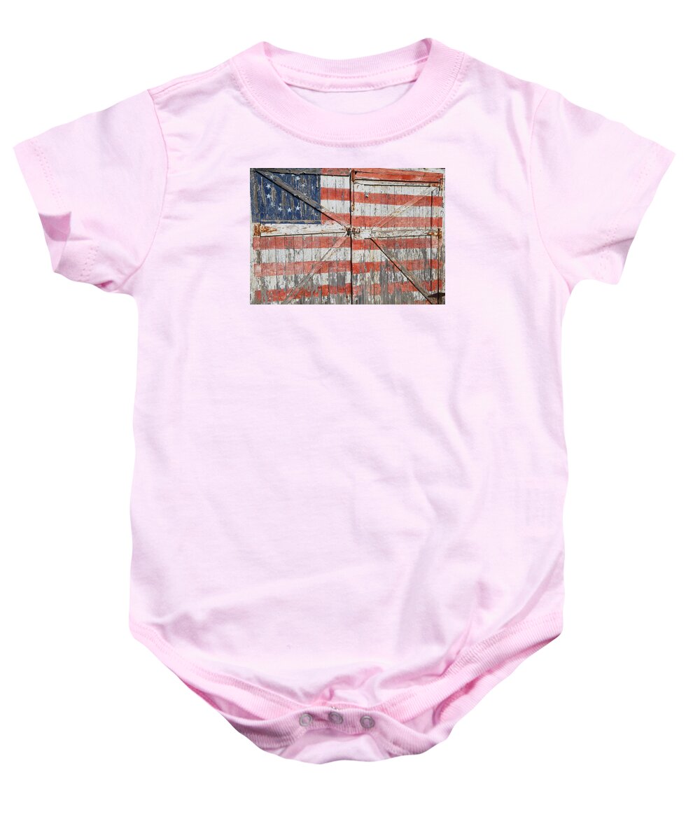 Flag American Barn Baby Onesie featuring the photograph American Pride by Robert Och
