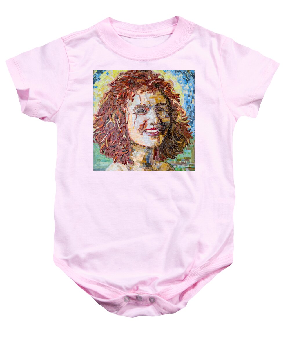 Young Baby Onesie featuring the mixed media Ayala by Adriana Zoon