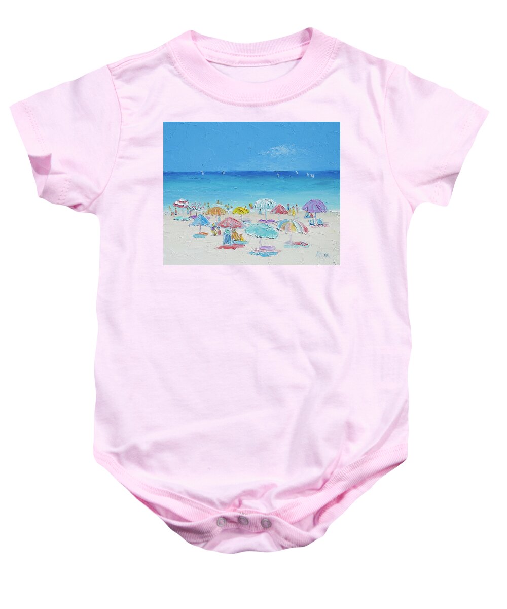 Beach Baby Onesie featuring the painting Beach Painting - Summer Paradise by Jan Matson