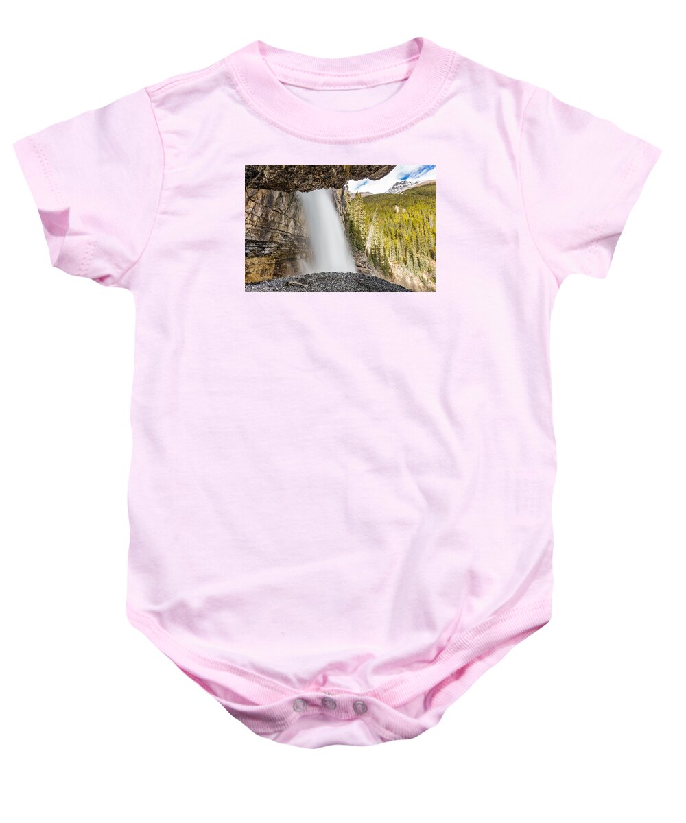 Banff Baby Onesie featuring the photograph Behind Panther falls by Pierre Leclerc Photography