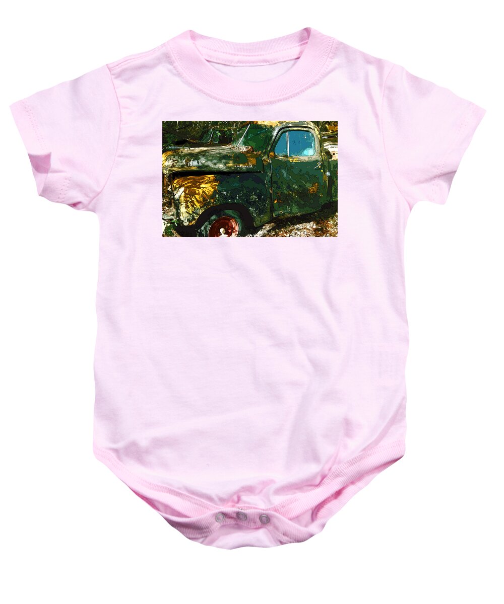 Pick Up Truck Baby Onesie featuring the photograph Better Days by James Rentz