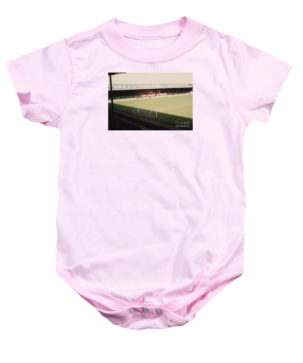  Baby Onesie featuring the photograph Blackpool - Bloomfield Road - West Stand 1 - 1969 by Legendary Football Grounds