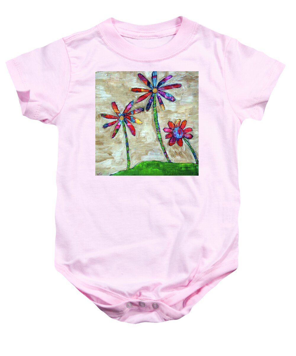Flowers Baby Onesie featuring the painting Bloom Trees by Winona's Sunshyne