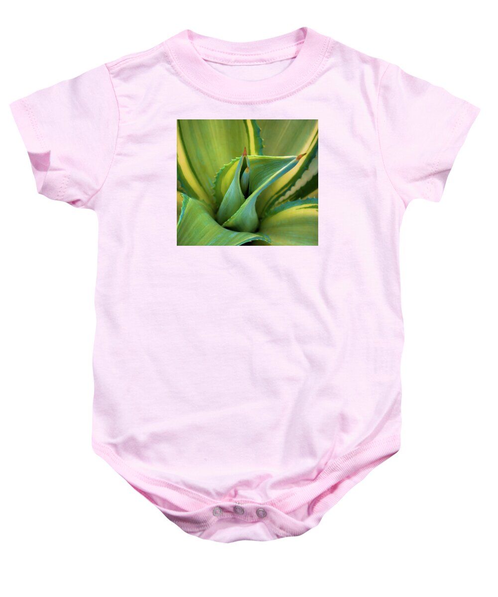 Blue Agave Baby Onesie featuring the photograph Blue Agave by Karen Wiles