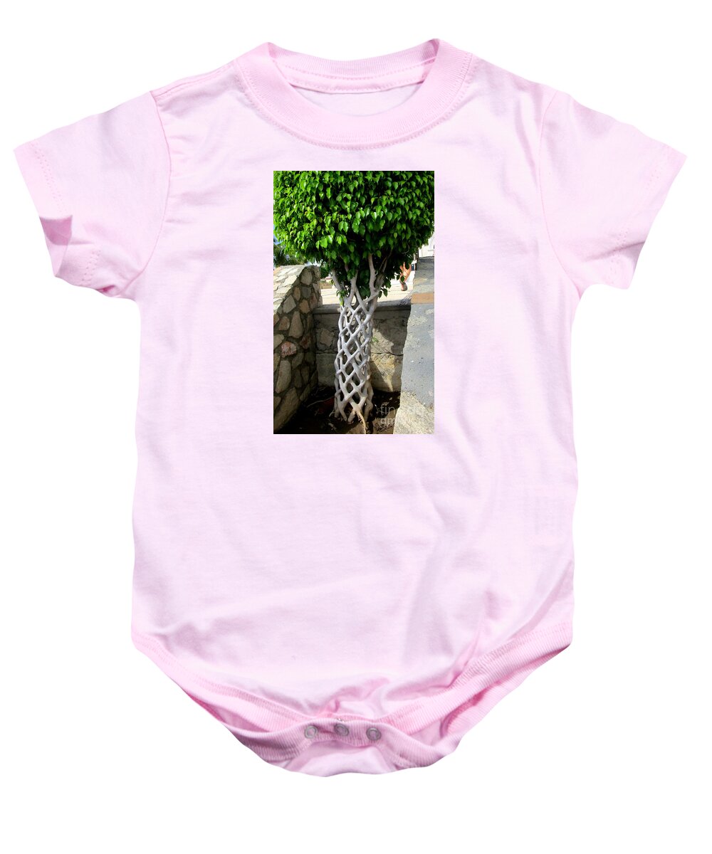 Tree Baby Onesie featuring the photograph Braided Tree Trunk by Randall Weidner