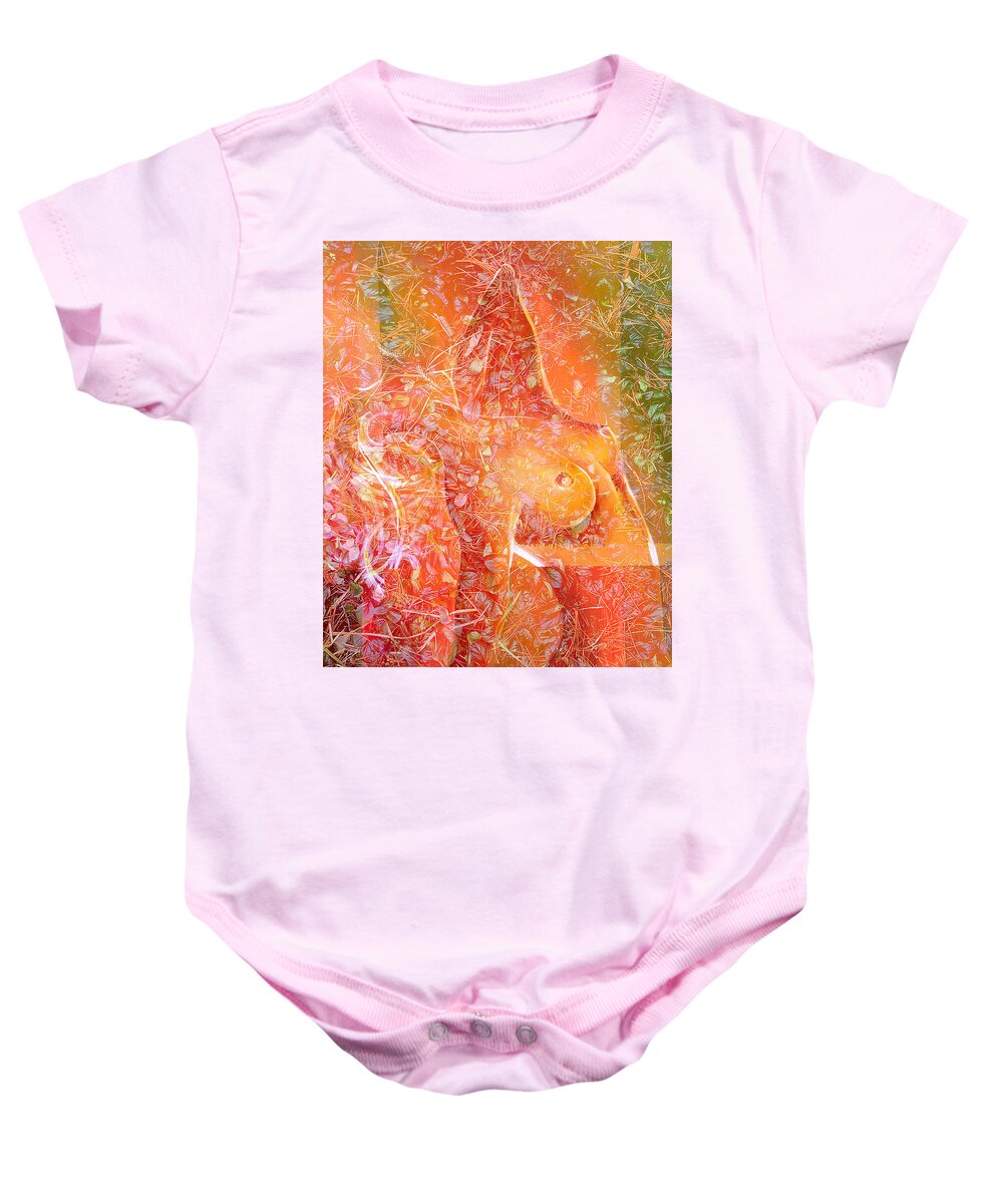 Abstract Baby Onesie featuring the digital art Breaking Free Digital Version by Theresa Marie Johnson
