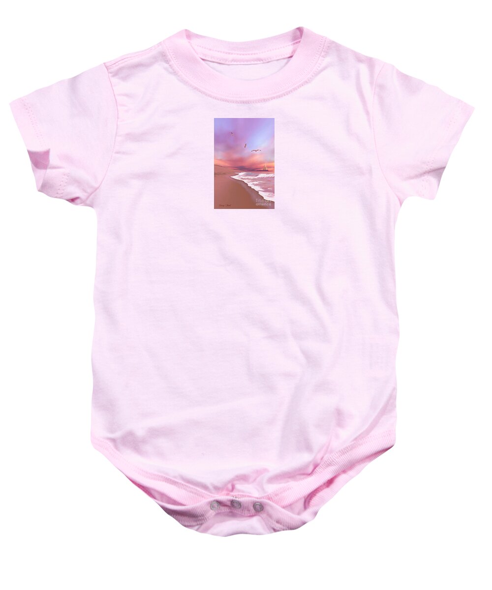 Castle Baby Onesie featuring the painting Brighten Beach by Corey Ford