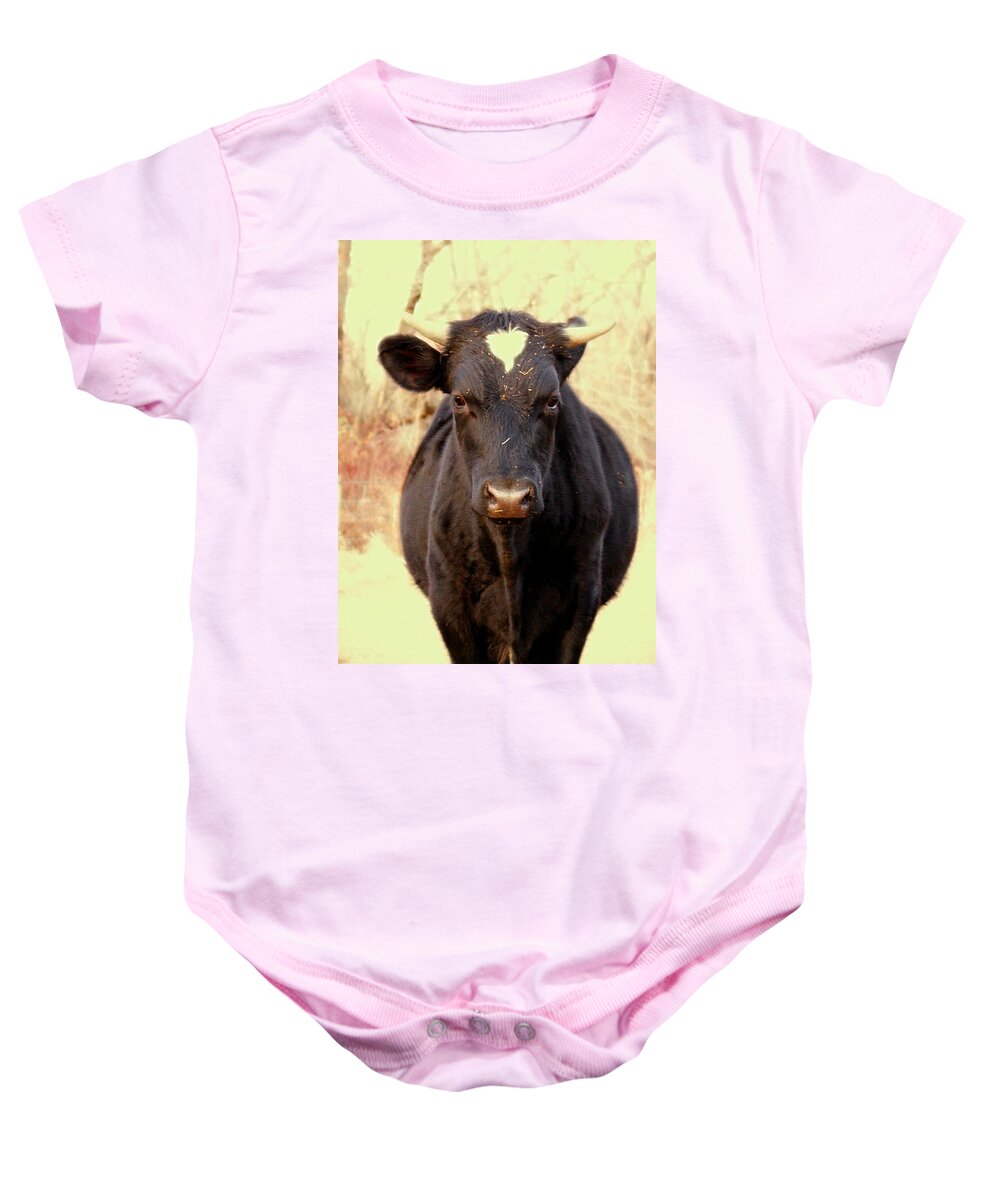 Animals Baby Onesie featuring the photograph Bull by Dorothy Lee