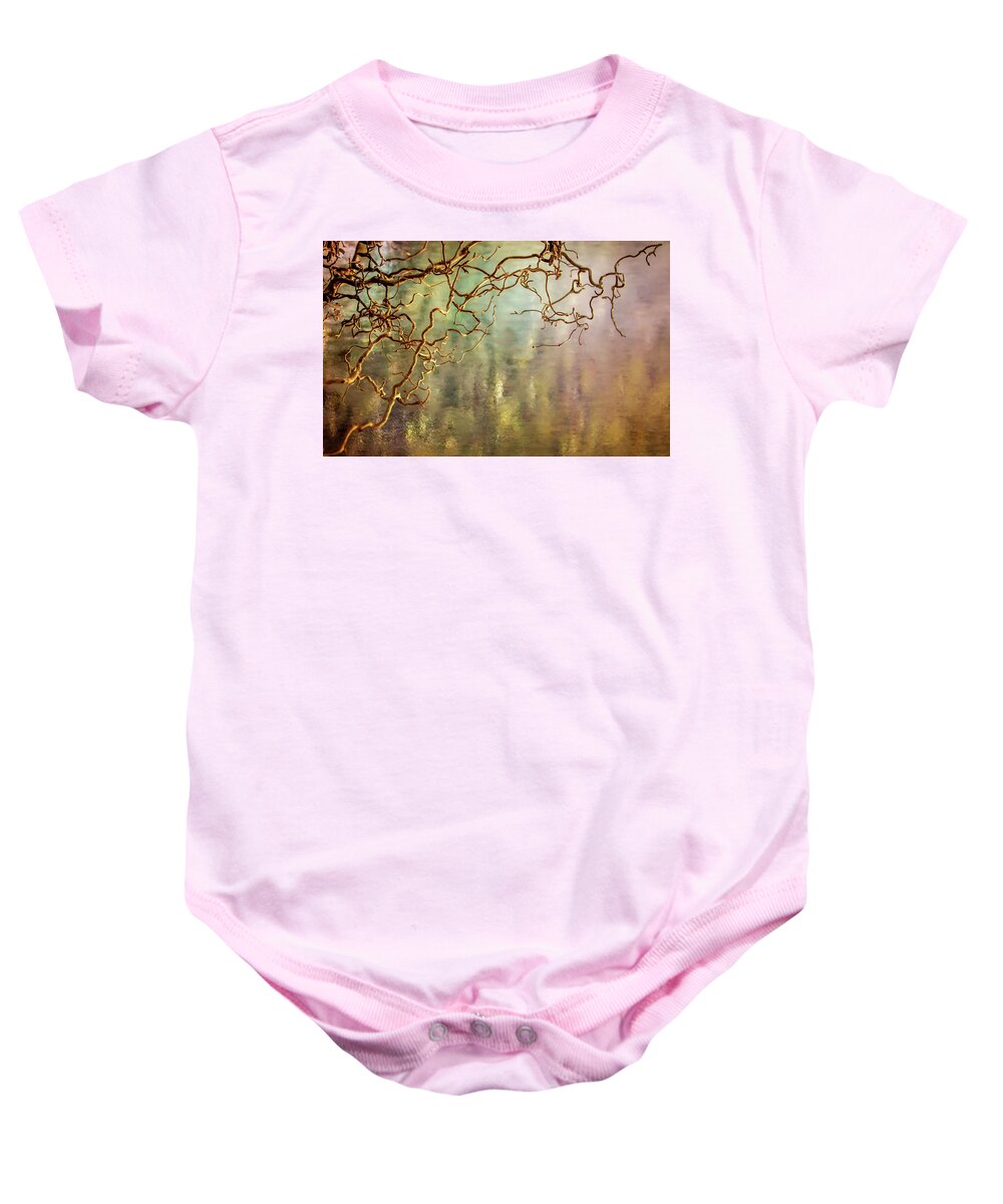 Water Reflections Baby Onesie featuring the photograph Calming Waters From Heaven by Karen Wiles