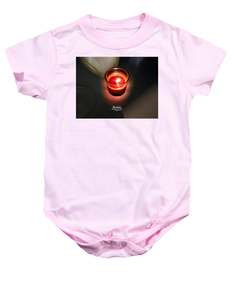 Art Baby Onesie featuring the photograph Candle Inspired #1173-3 by Barbara Tristan