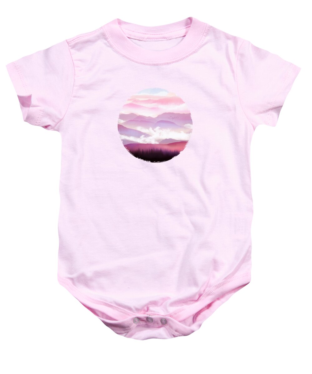 Mist Baby Onesie featuring the digital art Candy Floss Mist by Spacefrog Designs