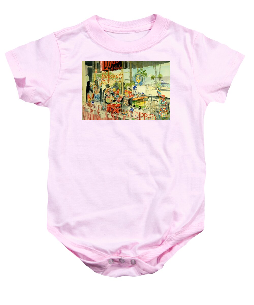 Reflections Baby Onesie featuring the painting Candy View by Sonia Mocnik
