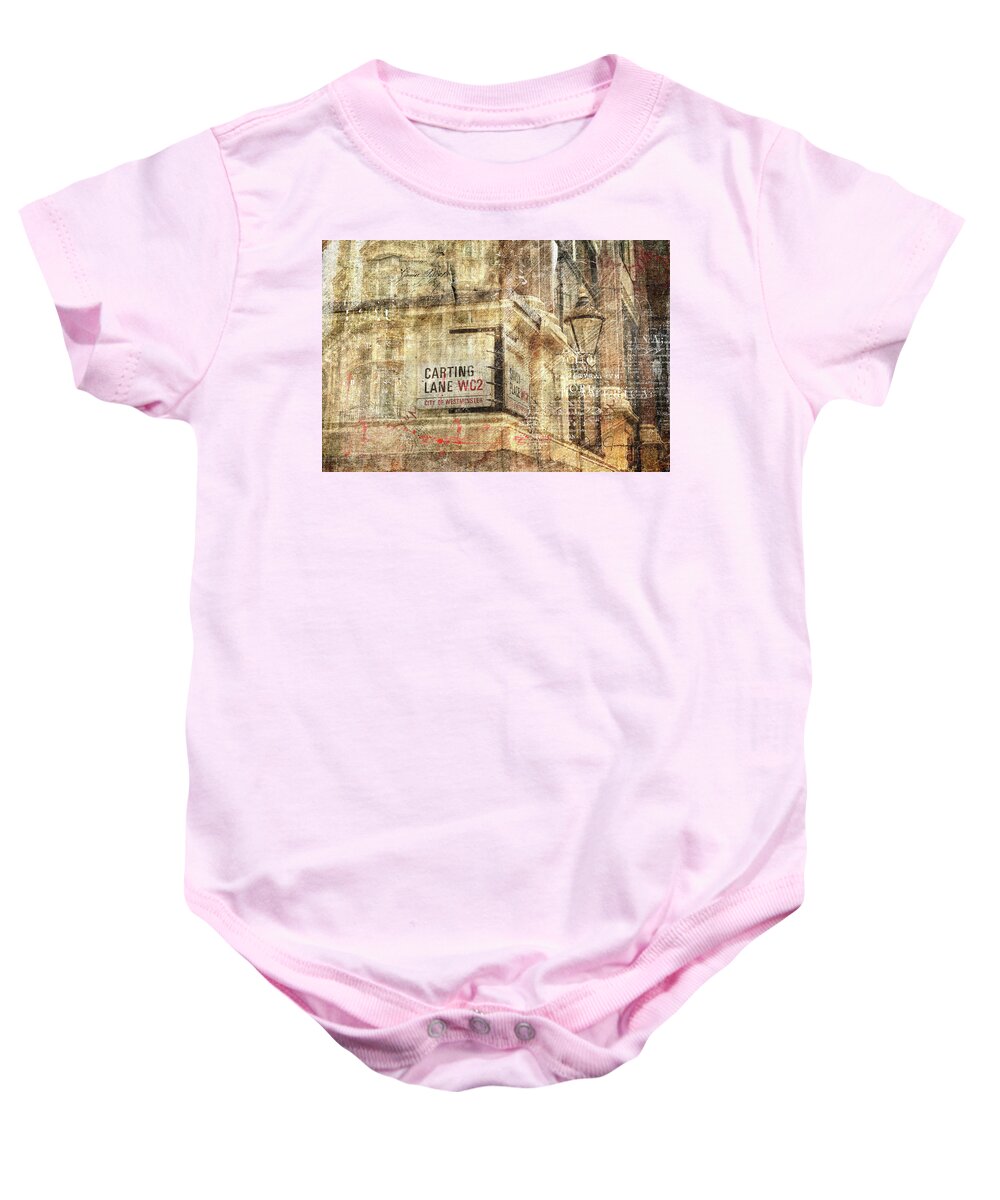 English Baby Onesie featuring the digital art Carting Lane, Savoy Place by Nicky Jameson