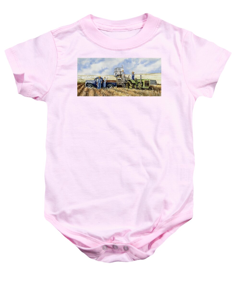 1938 Baby Onesie featuring the painting Catesby Cuttin' 1938 by Sam Sidders