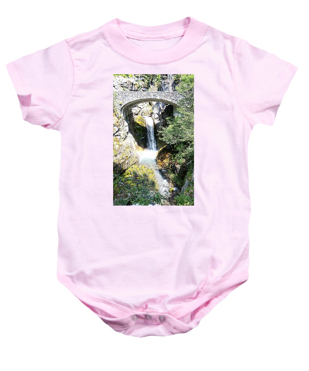 United States Baby Onesie featuring the photograph Christine Falls - Mt Rainier National Park by Joseph Hendrix