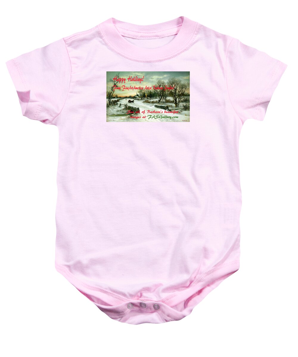 Wc Bauer Floyd Snyder Baby Onesie featuring the photograph Christmas Morn Christmas Card by WC Bauer Floyd Snyder