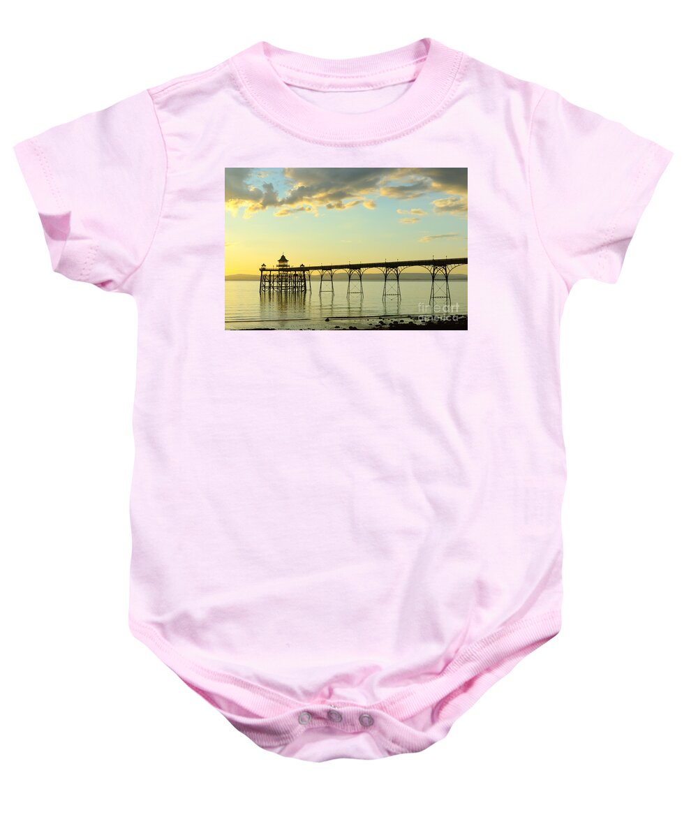 Clevedon Baby Onesie featuring the photograph Clevedon Pier by Colin Rayner