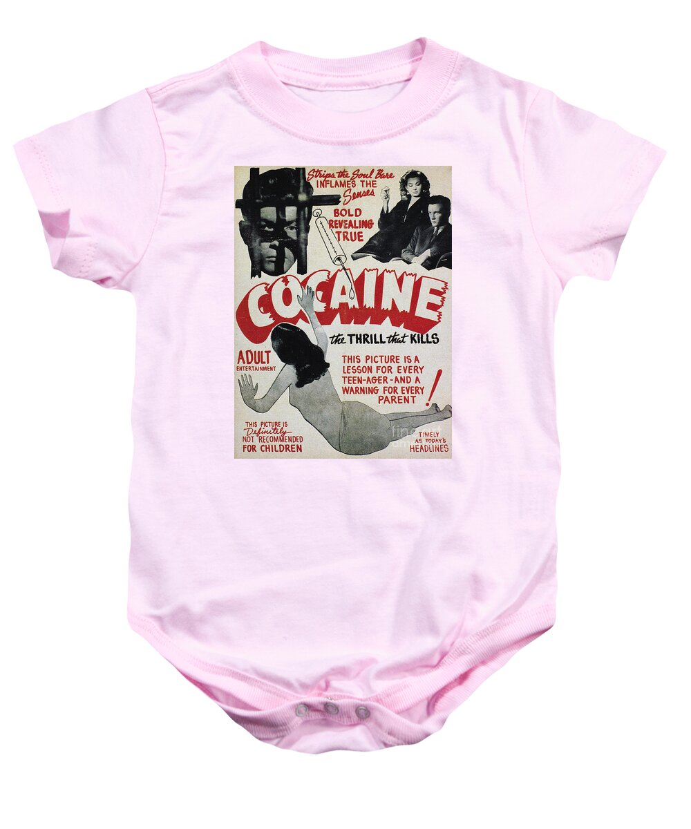 1940s Baby Onesie featuring the photograph COCAINE MOVIE POSTER, 1940s by Granger