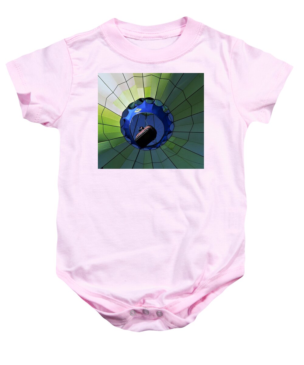 Hot Air Balloons Baby Onesie featuring the photograph Come With Me by John Glass