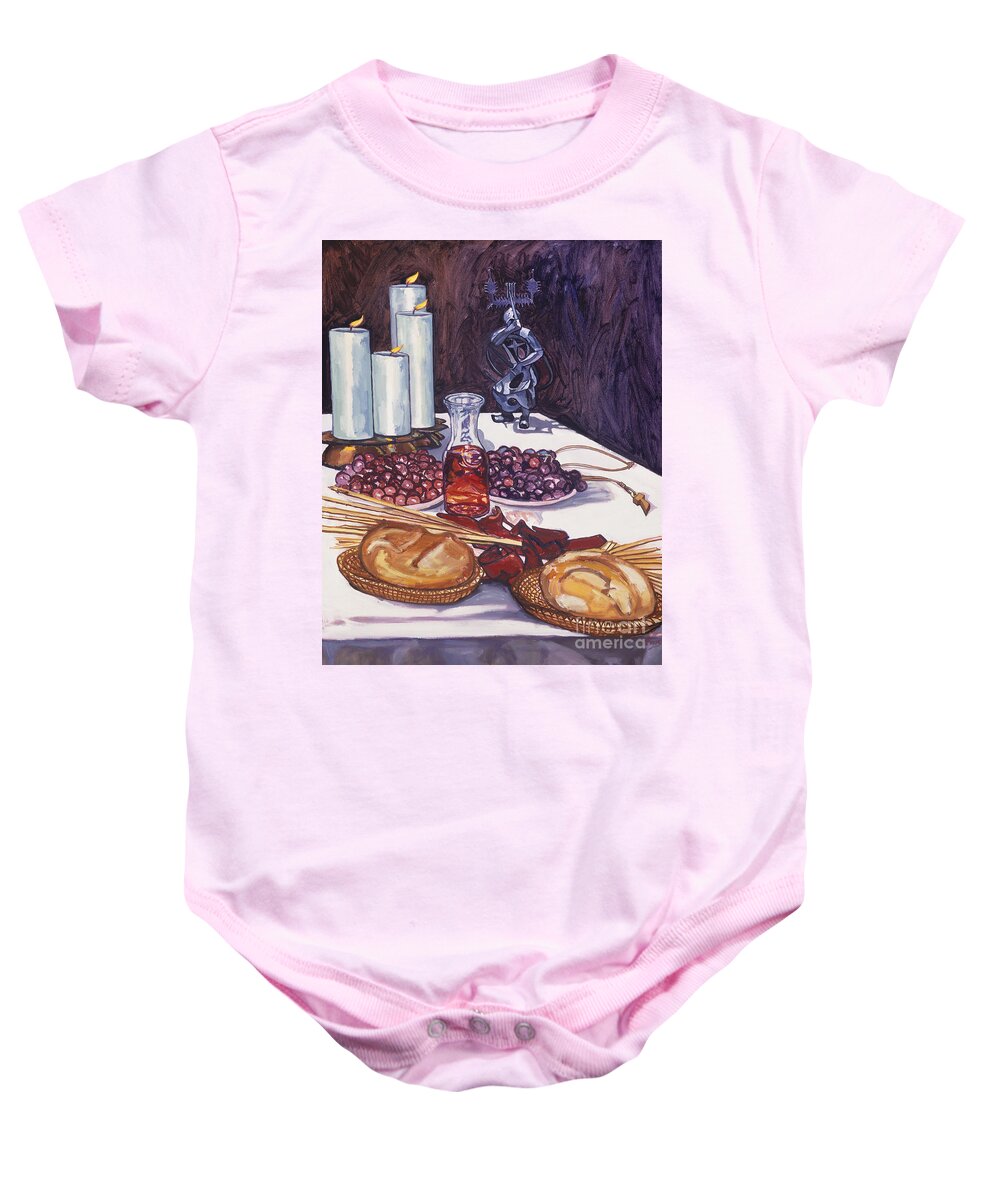 Communion Baby Onesie featuring the painting Communion - LWFIC by Lewis Williams OFS