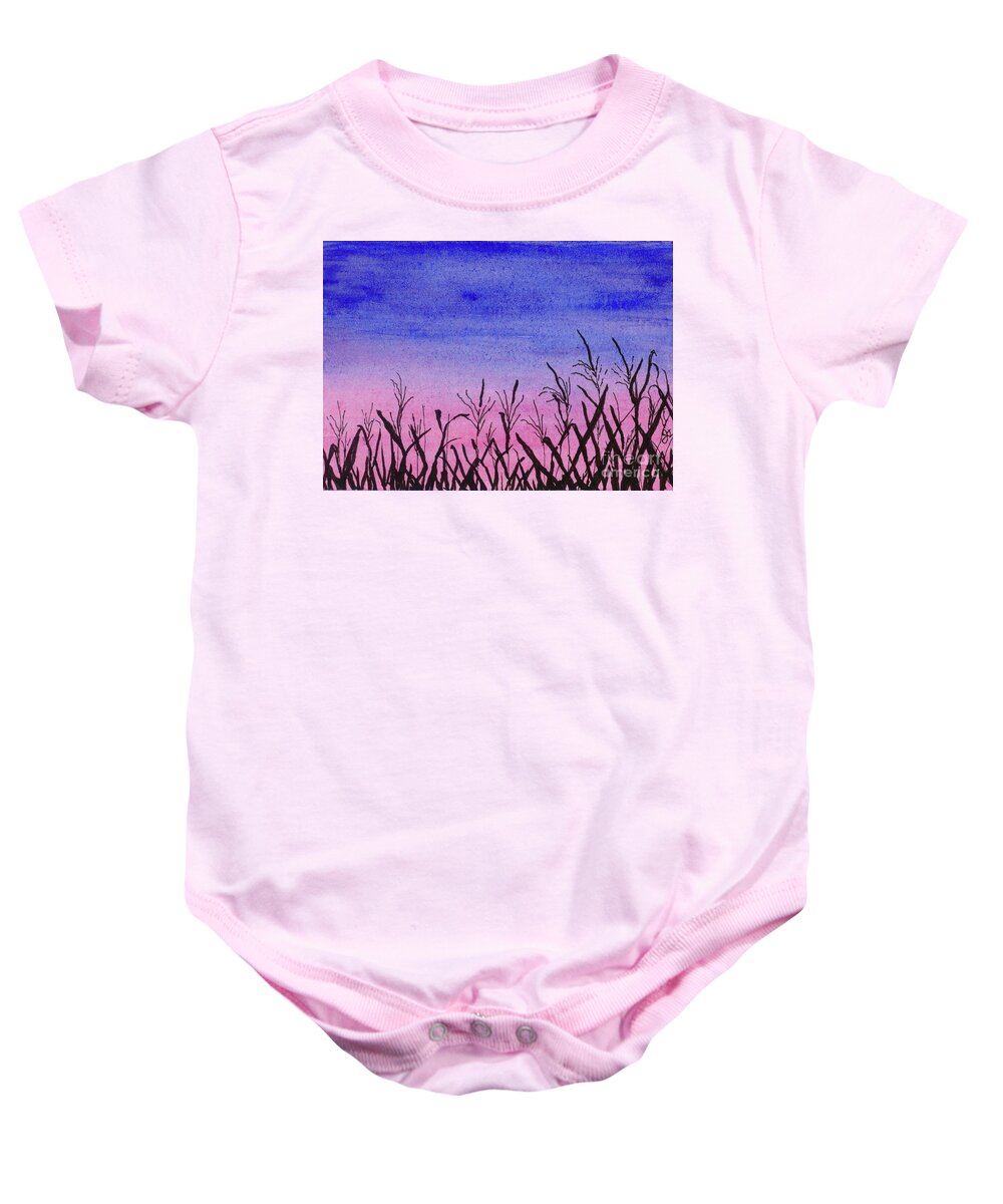 Corn Baby Onesie featuring the painting Corn by Jackie Irwin