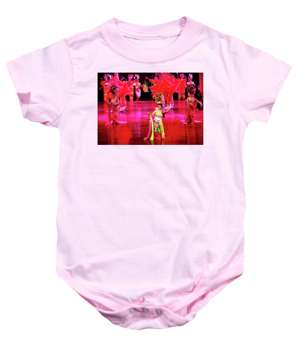 Laem Chabang Baby Onesie featuring the photograph Cultural Show 4 by Ron Kandt