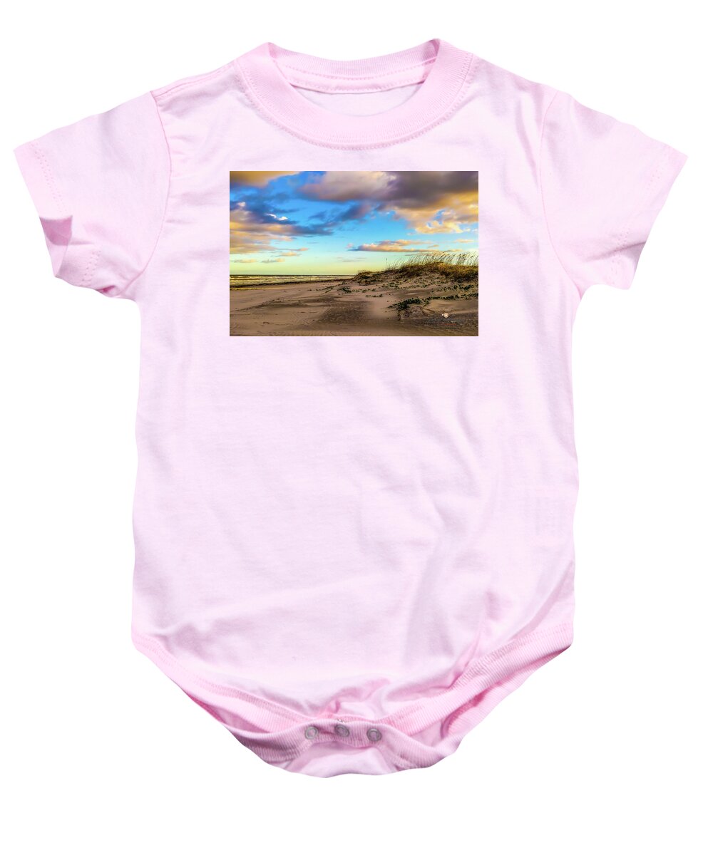 Beach Baby Onesie featuring the photograph Dunes at Dawn by Joseph Desiderio