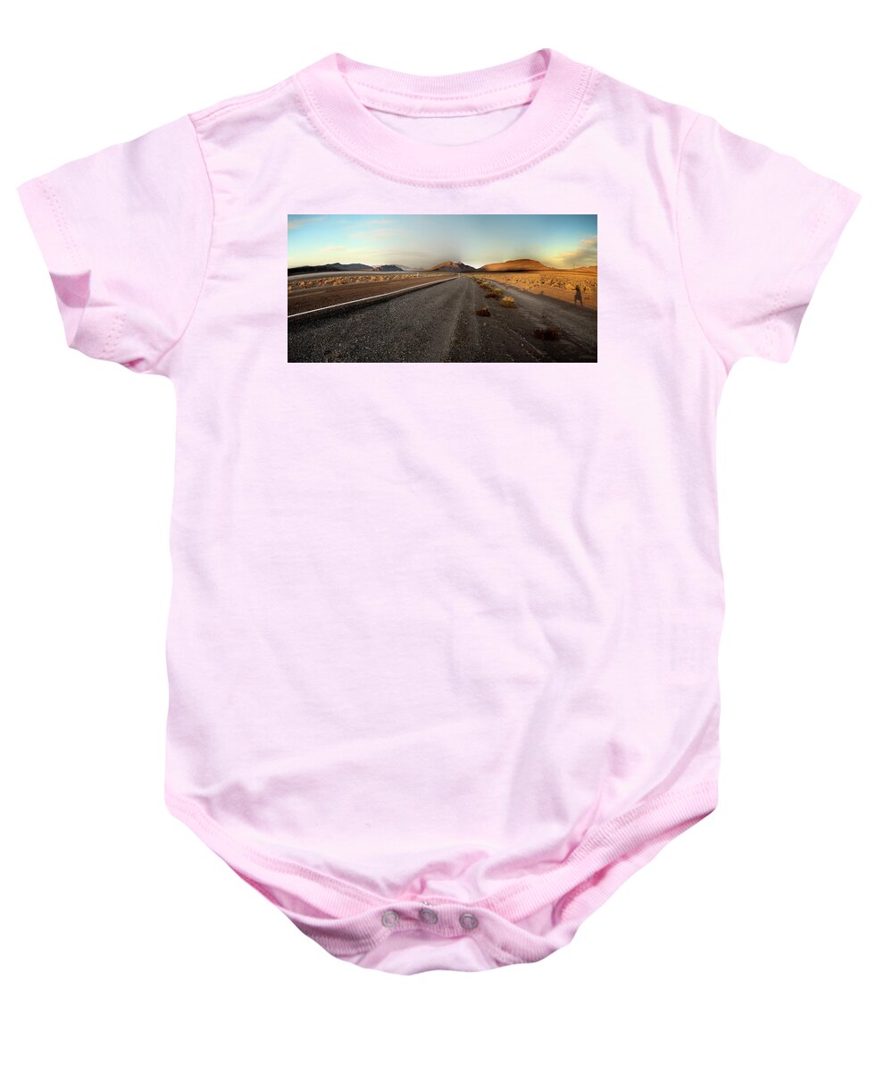 Death Valley National Park Baby Onesie featuring the photograph Death Valley Hitch Hiker by Gary Warnimont