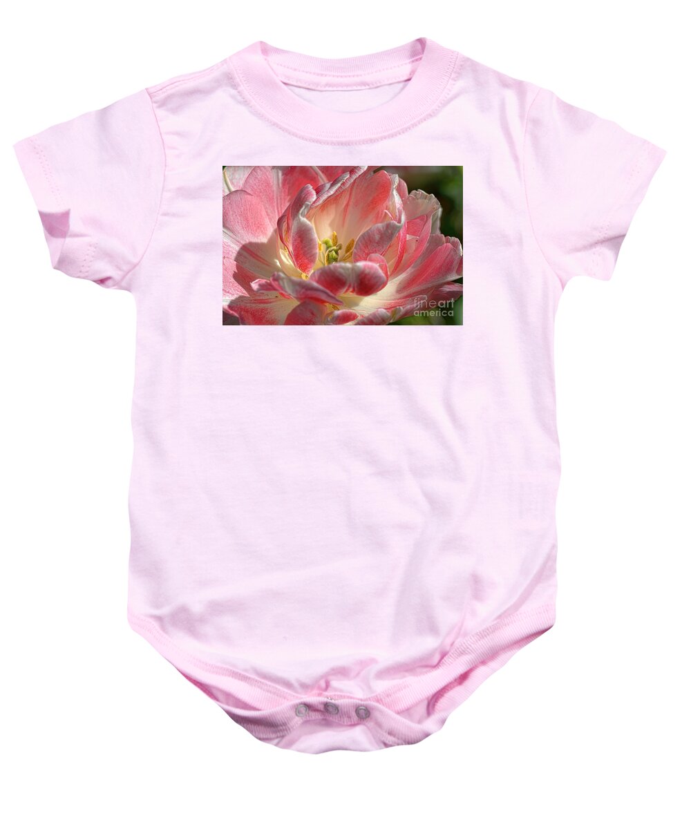 Tulips Baby Onesie featuring the photograph Delicate by Diana Mary Sharpton