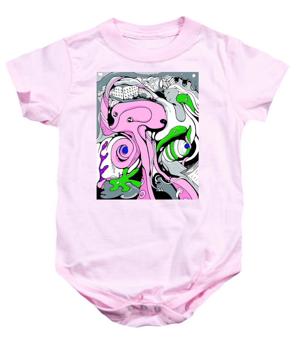 Vine Baby Onesie featuring the drawing Disposed by Craig Tilley
