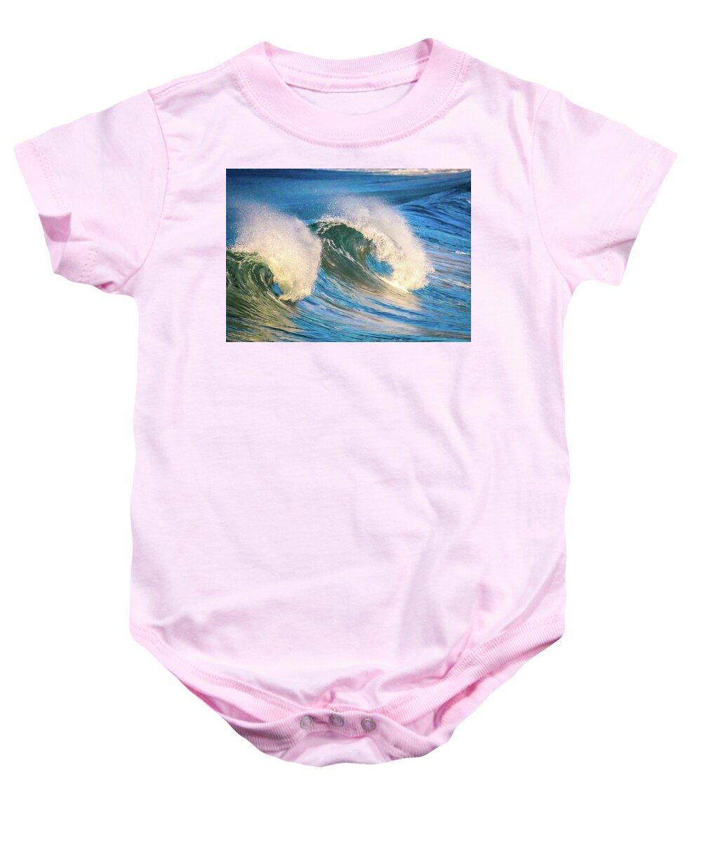 Double Wave Baby Onesie featuring the photograph Double Wave by Dr Janine Williams