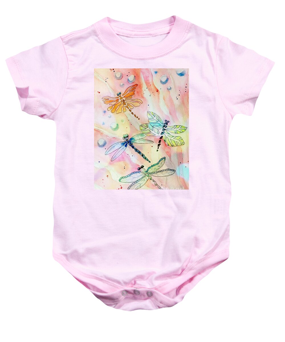 Insects Baby Onesie featuring the painting Dragon Diversity by Denise Tomasura