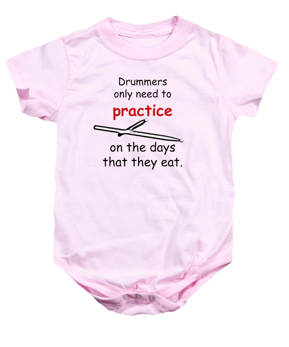 Drum Baby Onesie featuring the photograph Drummers Practice When The Eat by M K Miller