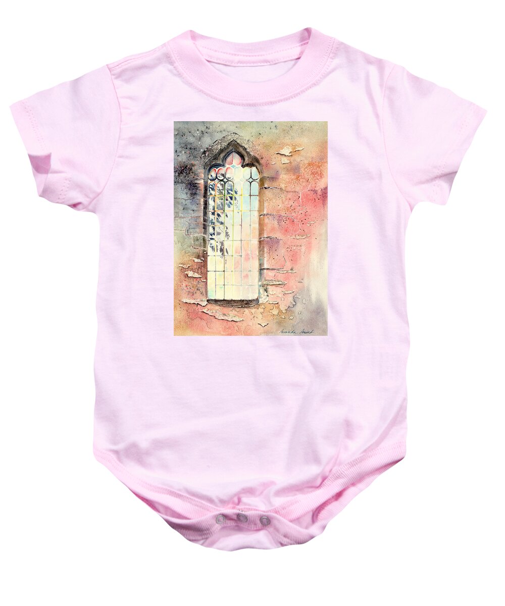 Durham Baby Onesie featuring the painting Durham Light 2 by Amanda Amend