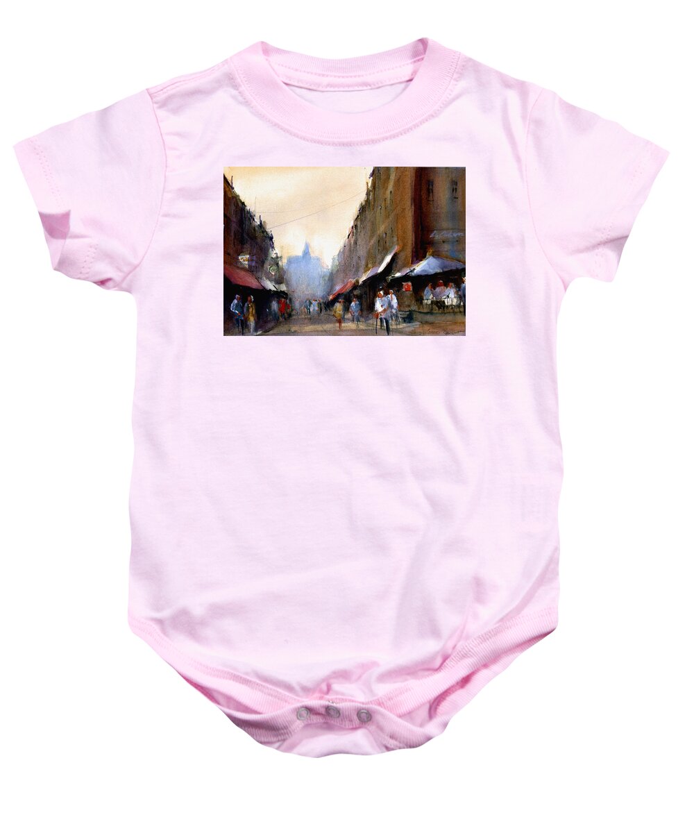 Cityscape Baby Onesie featuring the painting Eastside by Charles Rowland