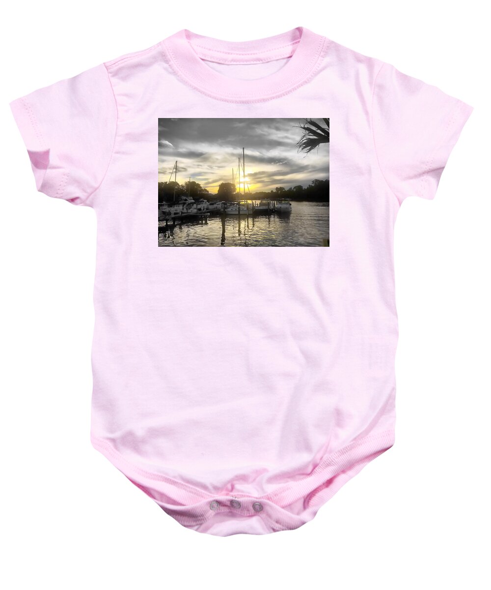 Sunset Baby Onesie featuring the photograph Essex Sunset by Chris Montcalmo