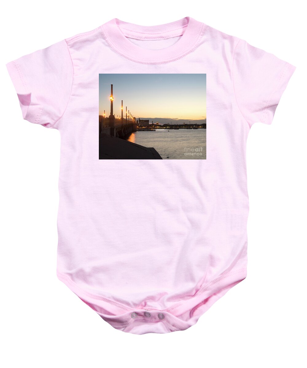 Bridge Baby Onesie featuring the photograph Evening at St.Augustine by Timothy OLeary