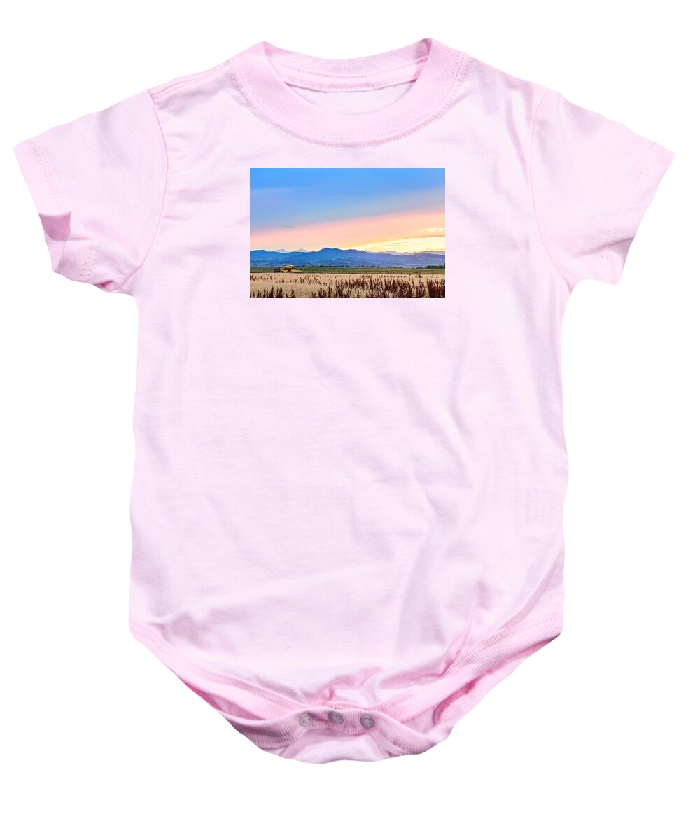 Tractor Baby Onesie featuring the photograph Farmers Sunset by James BO Insogna