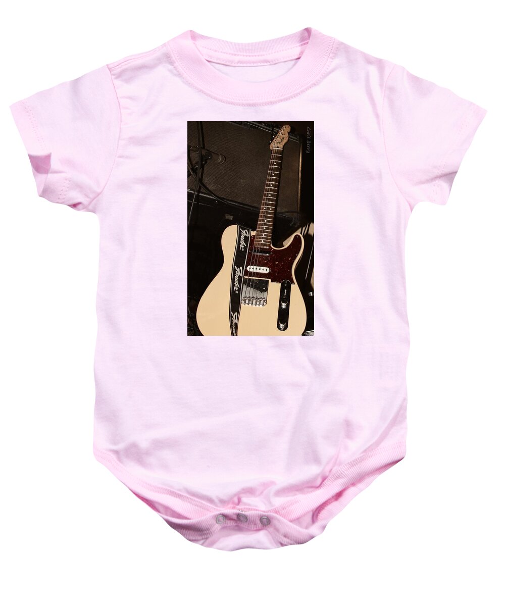 Guitar Baby Onesie featuring the photograph Fender Telecaster Guitar by Chris Berry