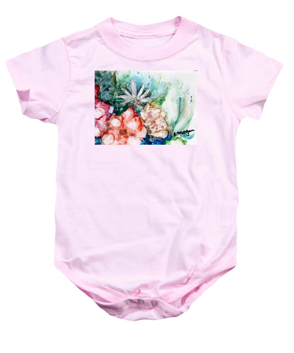 Flower Baby Onesie featuring the painting Floating Flowers by Laurie Morgan