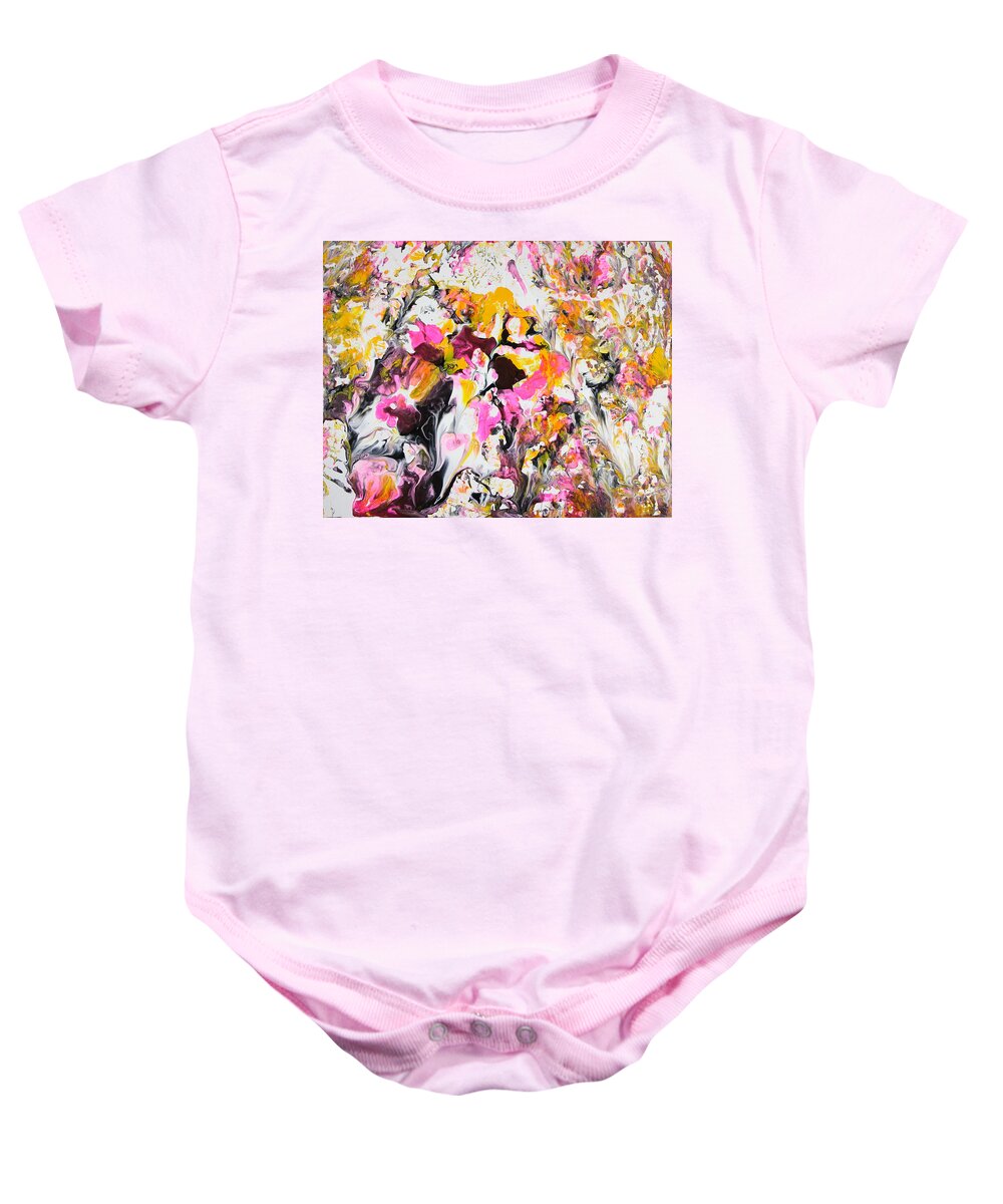 Hot Pink Baby Onesie featuring the painting Floralescent by Madeleine Arnett
