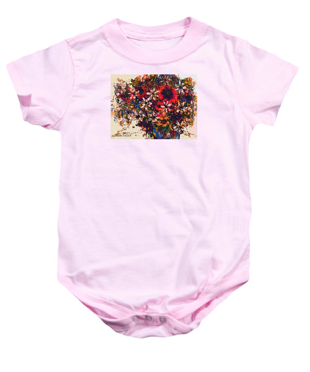 Flowers Baby Onesie featuring the painting Flowers From My Garden by Natalie Holland
