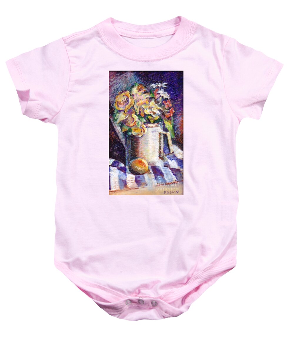 Flowers Baby Onesie featuring the painting Flowers by Stan Esson