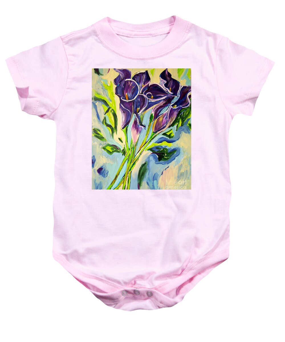 Floral Baby Onesie featuring the painting Form Shape Rhythm by Catherine Gruetzke-Blais
