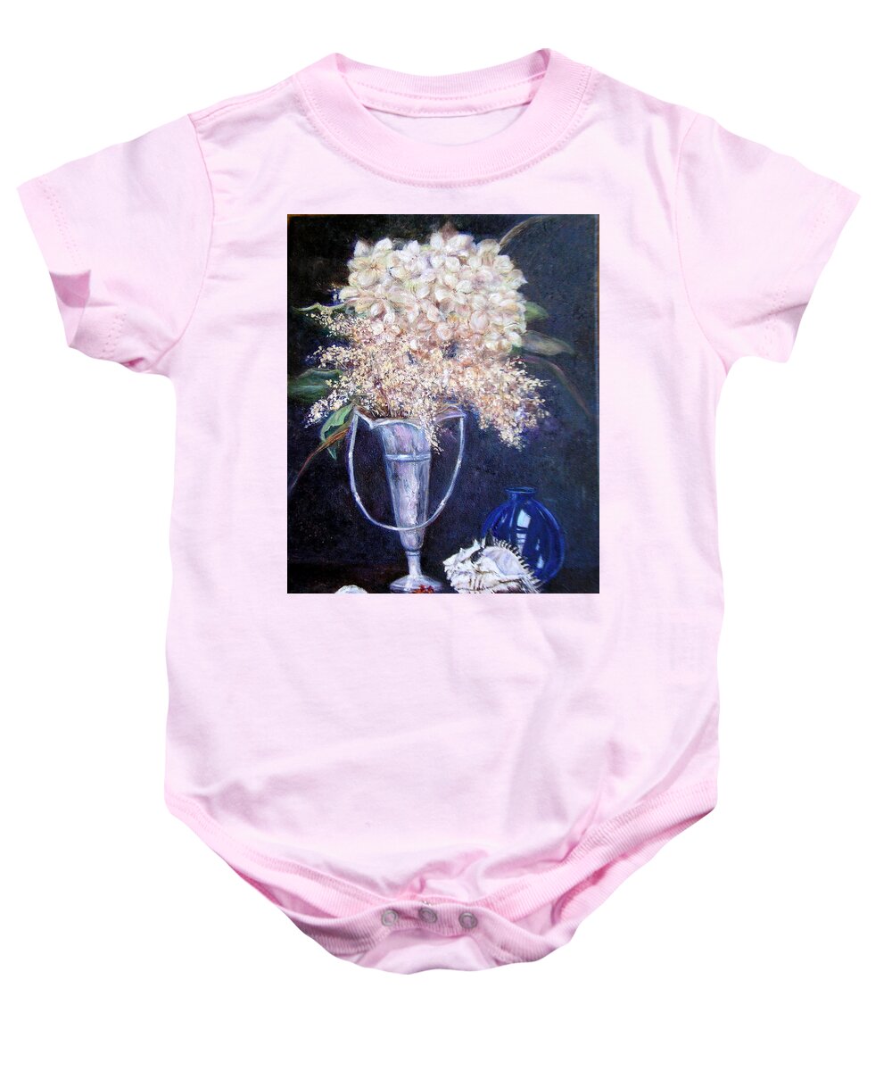 Still Life Baby Onesie featuring the painting Found Treasures by Jan Byington